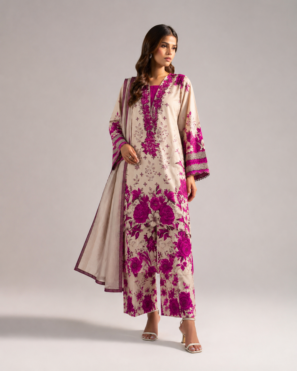 Alkaram Orchid Rose – Sequins Embroidered Luxury 3-Piece
