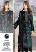 Embroidered 3 piece suite chiffon Dupatta