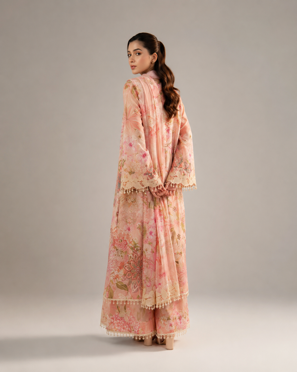 Baroque Freesia Flora – Sequins Embroidered Luxury 3-Piece